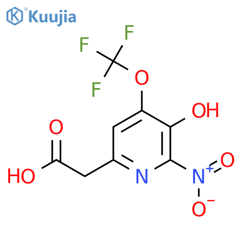 3-Hydroxy-2-nitro-4-(trifluoromethoxy)pyridine-6-acetic acid structure