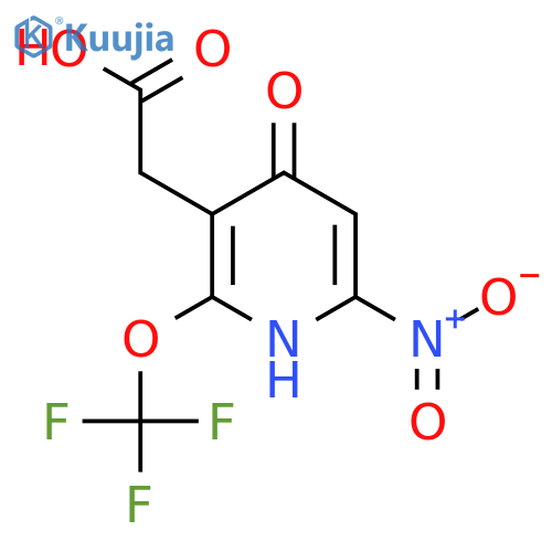 4-Hydroxy-6-nitro-2-(trifluoromethoxy)pyridine-3-acetic acid structure
