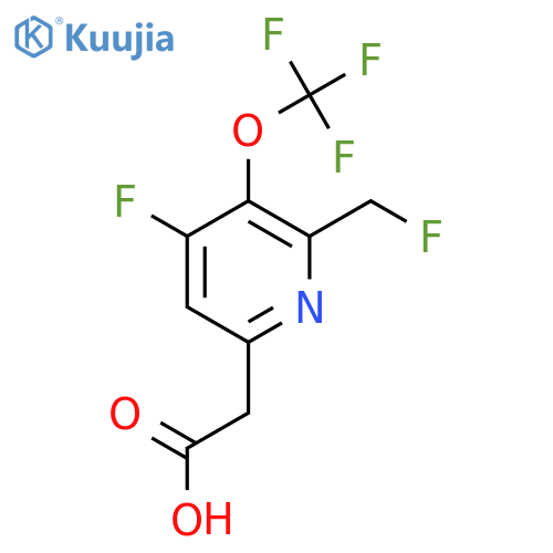 4-Fluoro-2-(fluoromethyl)-3-(trifluoromethoxy)pyridine-6-acetic acid structure