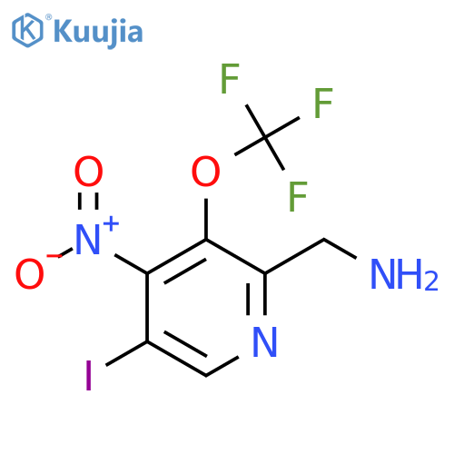 2-(Aminomethyl)-5-iodo-4-nitro-3-(trifluoromethoxy)pyridine structure