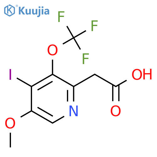 4-Iodo-5-methoxy-3-(trifluoromethoxy)pyridine-2-acetic acid structure