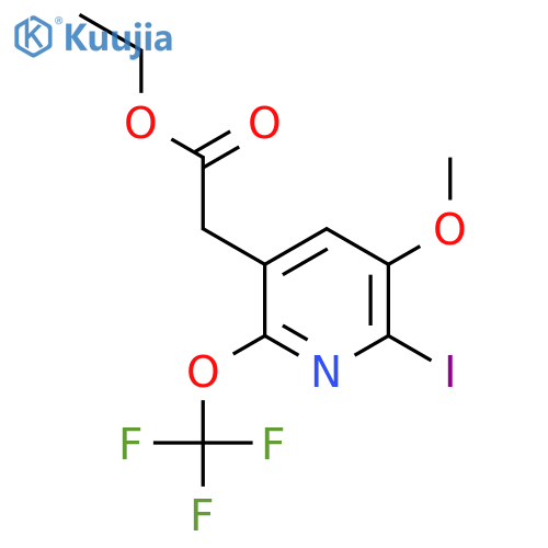 Ethyl 2-iodo-3-methoxy-6-(trifluoromethoxy)pyridine-5-acetate structure