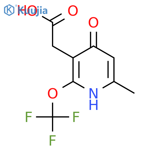 4-Hydroxy-6-methyl-2-(trifluoromethoxy)pyridine-3-acetic acid structure