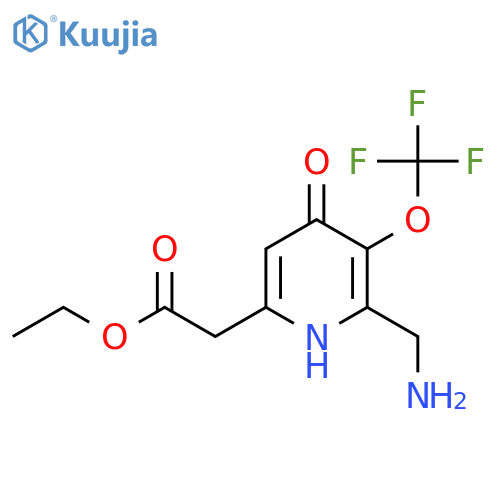 Ethyl 2-(aminomethyl)-4-hydroxy-3-(trifluoromethoxy)pyridine-6-acetate structure