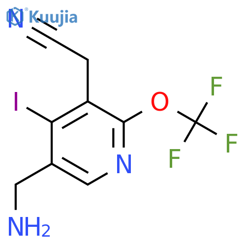 5-(Aminomethyl)-4-iodo-2-(trifluoromethoxy)pyridine-3-acetonitrile structure