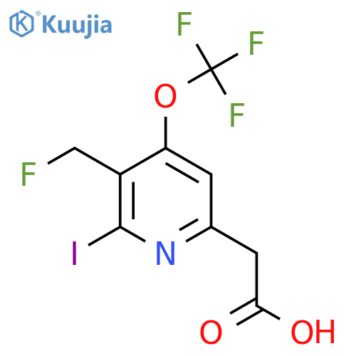 3-(Fluoromethyl)-2-iodo-4-(trifluoromethoxy)pyridine-6-acetic acid structure