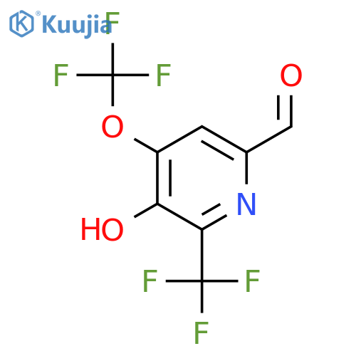 3-Hydroxy-4-(trifluoromethoxy)-2-(trifluoromethyl)pyridine-6-carboxaldehyde structure