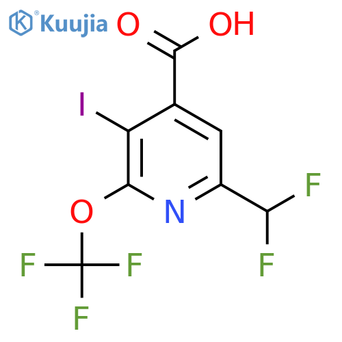 6-(Difluoromethyl)-3-iodo-2-(trifluoromethoxy)pyridine-4-carboxylic acid structure