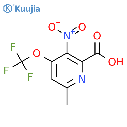 6-Methyl-3-nitro-4-(trifluoromethoxy)pyridine-2-carboxylic acid structure