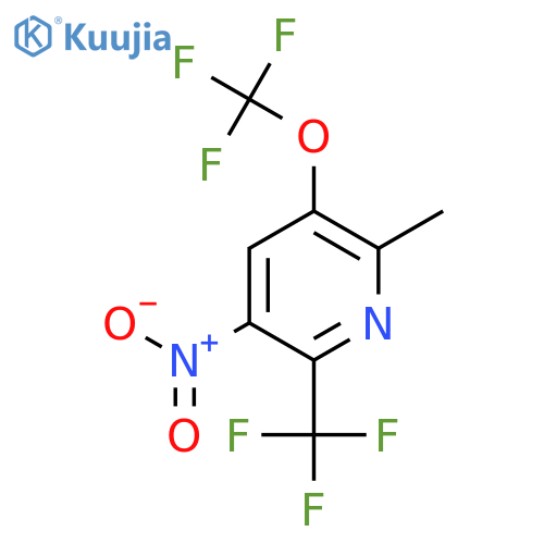 2-Methyl-5-nitro-3-(trifluoromethoxy)-6-(trifluoromethyl)pyridine structure