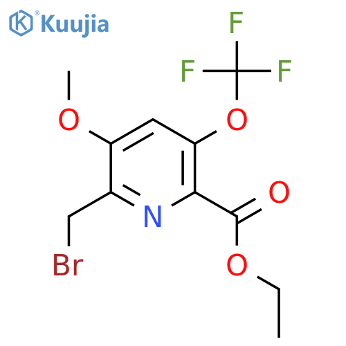 Ethyl 2-(bromomethyl)-3-methoxy-5-(trifluoromethoxy)pyridine-6-carboxylate structure
