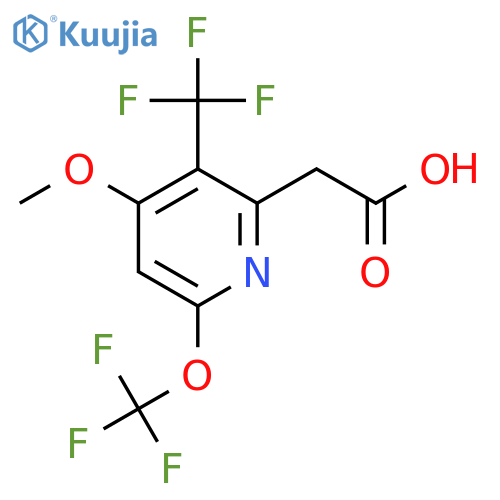4-Methoxy-6-(trifluoromethoxy)-3-(trifluoromethyl)pyridine-2-acetic acid structure