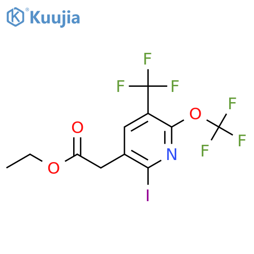 Ethyl 2-iodo-6-(trifluoromethoxy)-5-(trifluoromethyl)pyridine-3-acetate structure