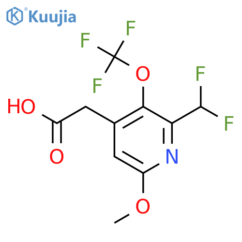 2-(Difluoromethyl)-6-methoxy-3-(trifluoromethoxy)pyridine-4-acetic acid structure