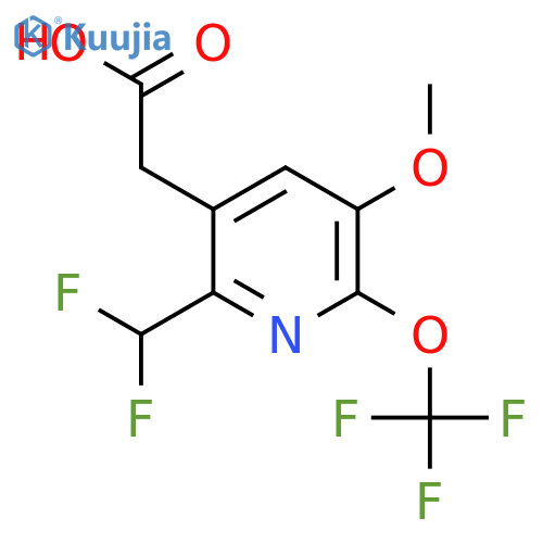 2-(Difluoromethyl)-5-methoxy-6-(trifluoromethoxy)pyridine-3-acetic acid structure