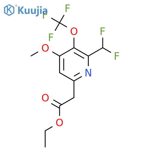 Ethyl 2-(difluoromethyl)-4-methoxy-3-(trifluoromethoxy)pyridine-6-acetate structure