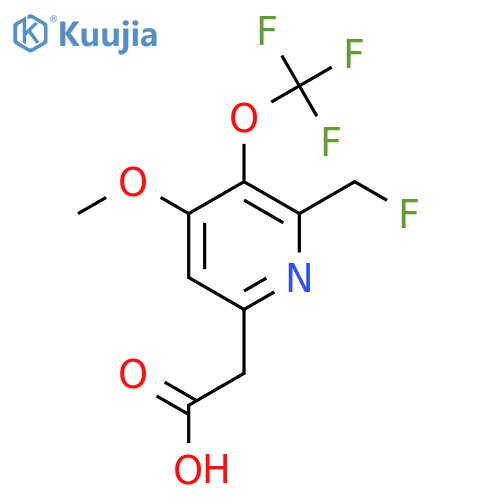 2-(Fluoromethyl)-4-methoxy-3-(trifluoromethoxy)pyridine-6-acetic acid structure