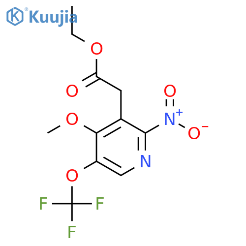 Ethyl 4-methoxy-2-nitro-5-(trifluoromethoxy)pyridine-3-acetate structure
