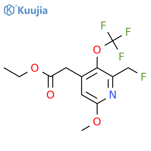 Ethyl 2-(fluoromethyl)-6-methoxy-3-(trifluoromethoxy)pyridine-4-acetate structure