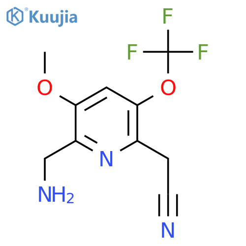 2-(Aminomethyl)-3-methoxy-5-(trifluoromethoxy)pyridine-6-acetonitrile structure