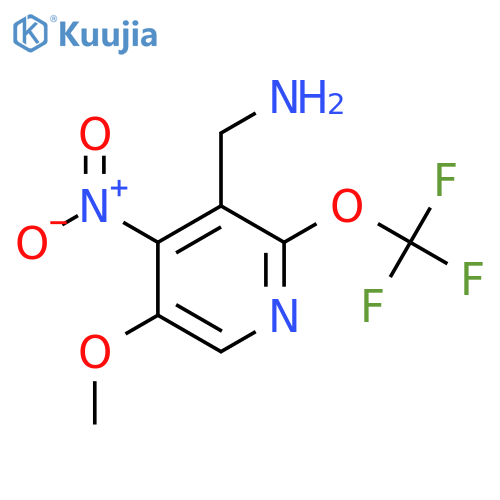 3-(Aminomethyl)-5-methoxy-4-nitro-2-(trifluoromethoxy)pyridine structure