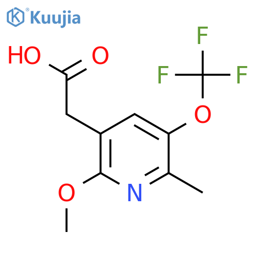 2-Methoxy-6-methyl-5-(trifluoromethoxy)pyridine-3-acetic acid structure