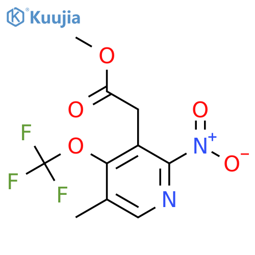 Methyl 5-methyl-2-nitro-4-(trifluoromethoxy)pyridine-3-acetate structure