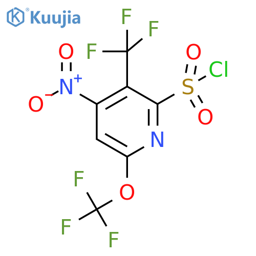 4-Nitro-6-(trifluoromethoxy)-3-(trifluoromethyl)pyridine-2-sulfonyl chloride structure