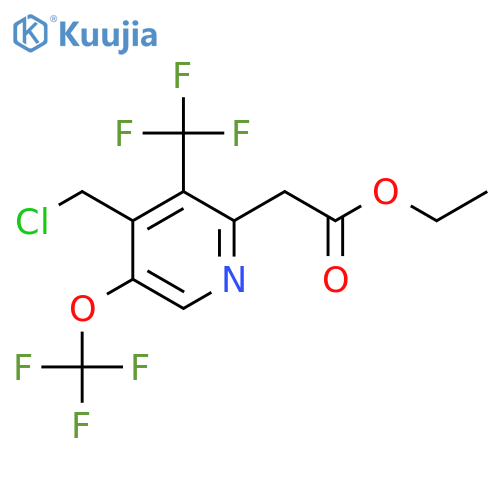 Ethyl 4-(chloromethyl)-5-(trifluoromethoxy)-3-(trifluoromethyl)pyridine-2-acetate structure