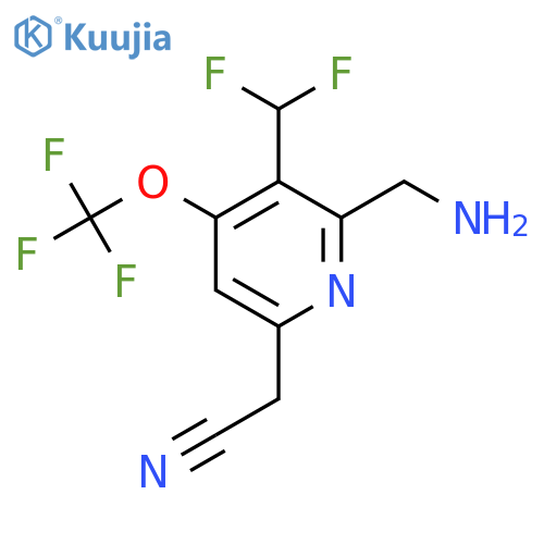 2-(Aminomethyl)-3-(difluoromethyl)-4-(trifluoromethoxy)pyridine-6-acetonitrile structure