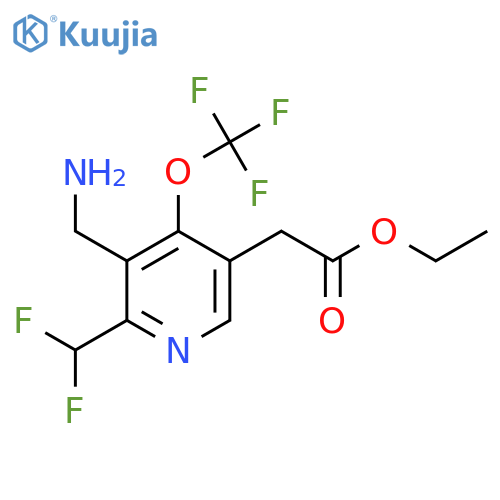 Ethyl 3-(aminomethyl)-2-(difluoromethyl)-4-(trifluoromethoxy)pyridine-5-acetate structure
