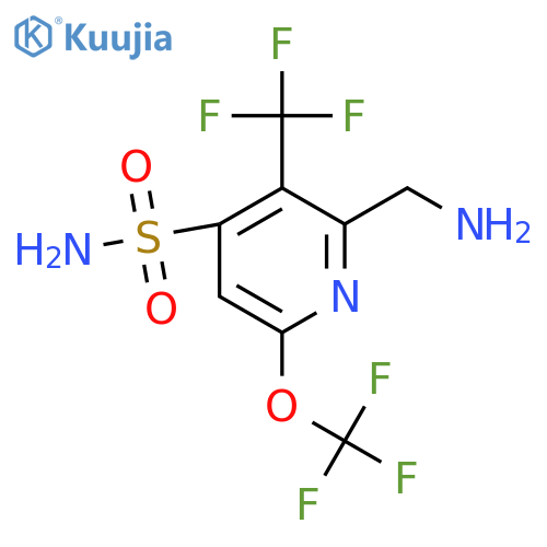 2-(Aminomethyl)-6-(trifluoromethoxy)-3-(trifluoromethyl)pyridine-4-sulfonamide structure
