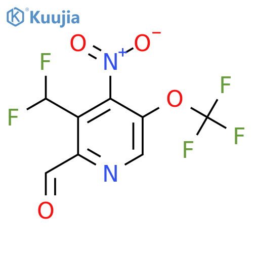 3-(Difluoromethyl)-4-nitro-5-(trifluoromethoxy)pyridine-2-carboxaldehyde structure