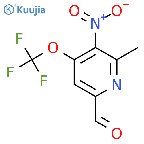 2-Methyl-3-nitro-4-(trifluoromethoxy)pyridine-6-carboxaldehyde structure