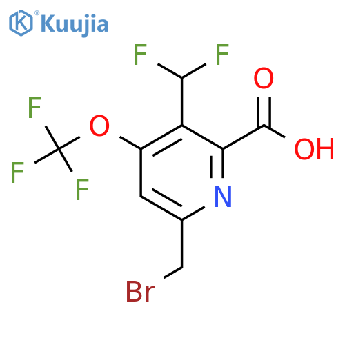 6-(Bromomethyl)-3-(difluoromethyl)-4-(trifluoromethoxy)pyridine-2-carboxylic acid structure