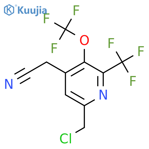6-(Chloromethyl)-3-(trifluoromethoxy)-2-(trifluoromethyl)pyridine-4-acetonitrile structure