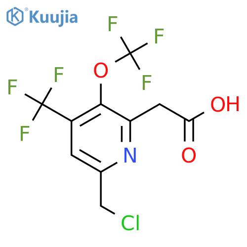 6-(Chloromethyl)-3-(trifluoromethoxy)-4-(trifluoromethyl)pyridine-2-acetic acid structure