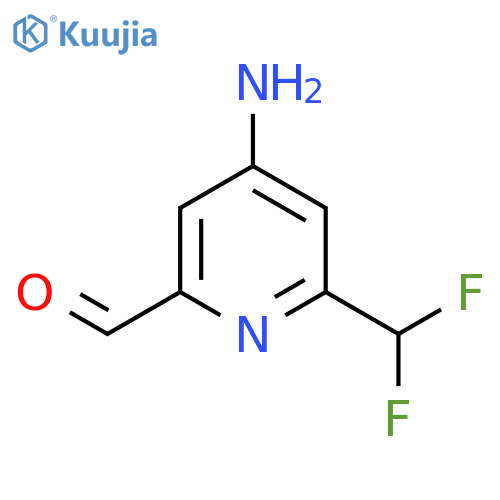 4-Amino-2-(difluoromethyl)pyridine-6-carboxaldehyde structure