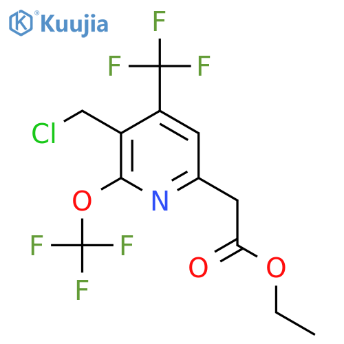Ethyl 3-(chloromethyl)-2-(trifluoromethoxy)-4-(trifluoromethyl)pyridine-6-acetate structure