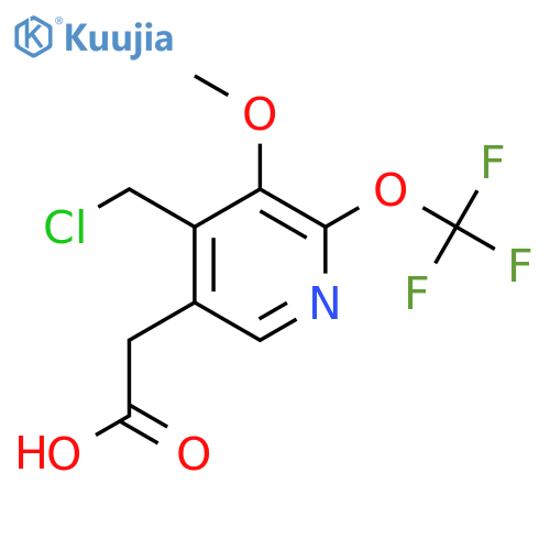 4-(Chloromethyl)-3-methoxy-2-(trifluoromethoxy)pyridine-5-acetic acid structure