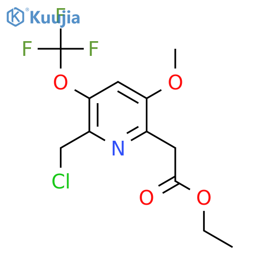 Ethyl 2-(chloromethyl)-5-methoxy-3-(trifluoromethoxy)pyridine-6-acetate structure