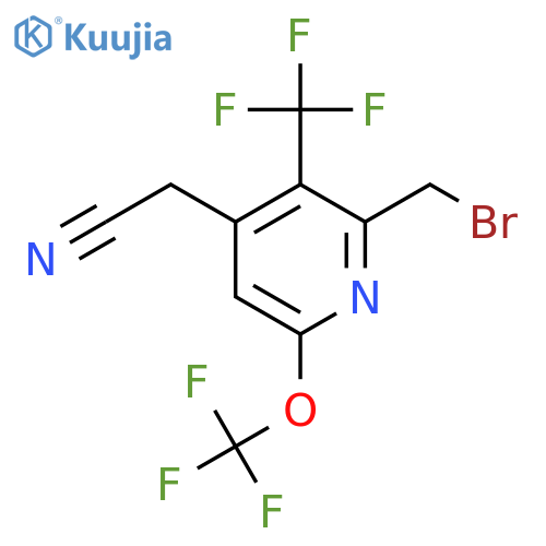 2-(Bromomethyl)-6-(trifluoromethoxy)-3-(trifluoromethyl)pyridine-4-acetonitrile structure