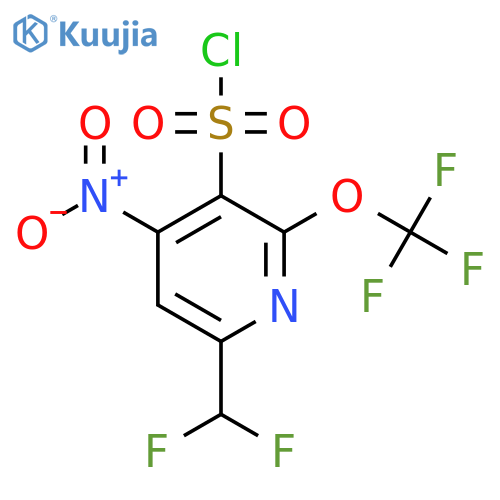 6-(Difluoromethyl)-4-nitro-2-(trifluoromethoxy)pyridine-3-sulfonyl chloride structure