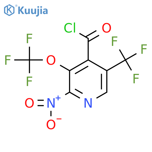 2-Nitro-3-(trifluoromethoxy)-5-(trifluoromethyl)pyridine-4-carbonyl chloride structure