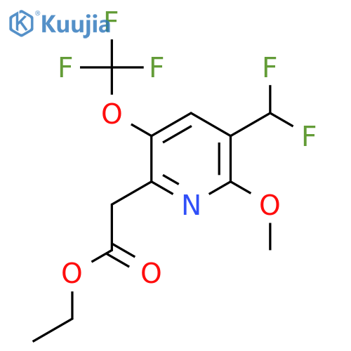 Ethyl 3-(difluoromethyl)-2-methoxy-5-(trifluoromethoxy)pyridine-6-acetate structure