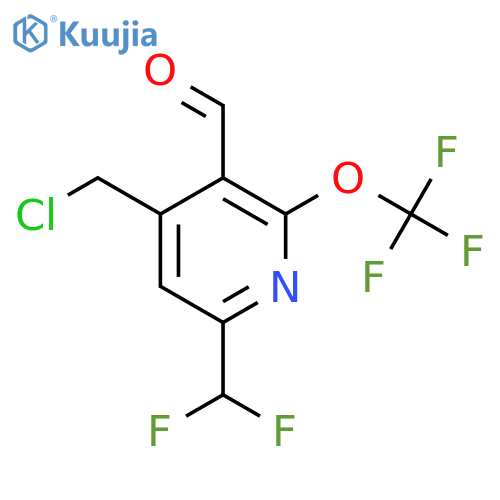 4-(Chloromethyl)-6-(difluoromethyl)-2-(trifluoromethoxy)pyridine-3-carboxaldehyde structure
