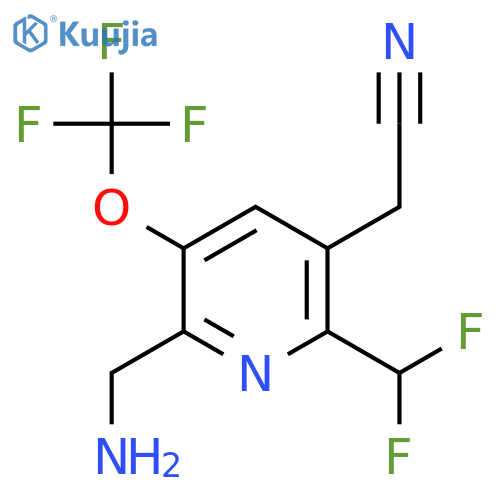 2-(Aminomethyl)-6-(difluoromethyl)-3-(trifluoromethoxy)pyridine-5-acetonitrile structure