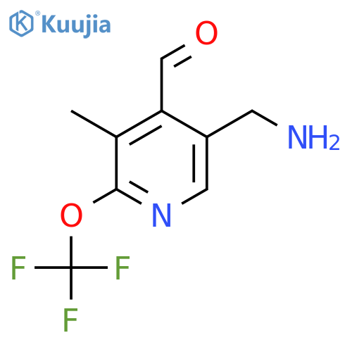 5-(Aminomethyl)-3-methyl-2-(trifluoromethoxy)pyridine-4-carboxaldehyde structure