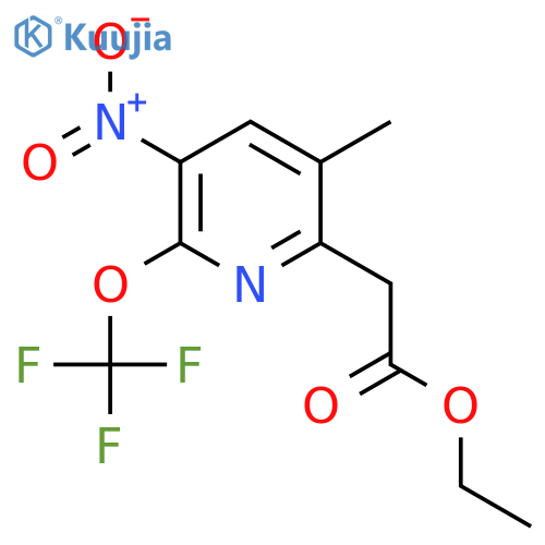 Ethyl 3-methyl-5-nitro-6-(trifluoromethoxy)pyridine-2-acetate structure