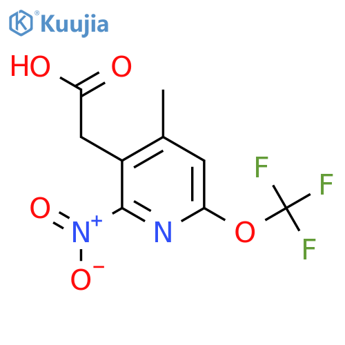4-Methyl-2-nitro-6-(trifluoromethoxy)pyridine-3-acetic acid structure